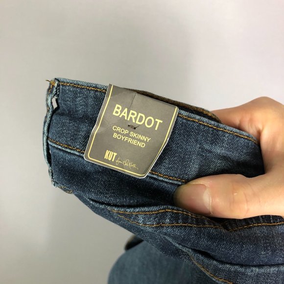 Kut From the Kloth Womens Blue Bardot Crop Skinny Boyfriend Jeans Size 2… - Picture 8 of 11